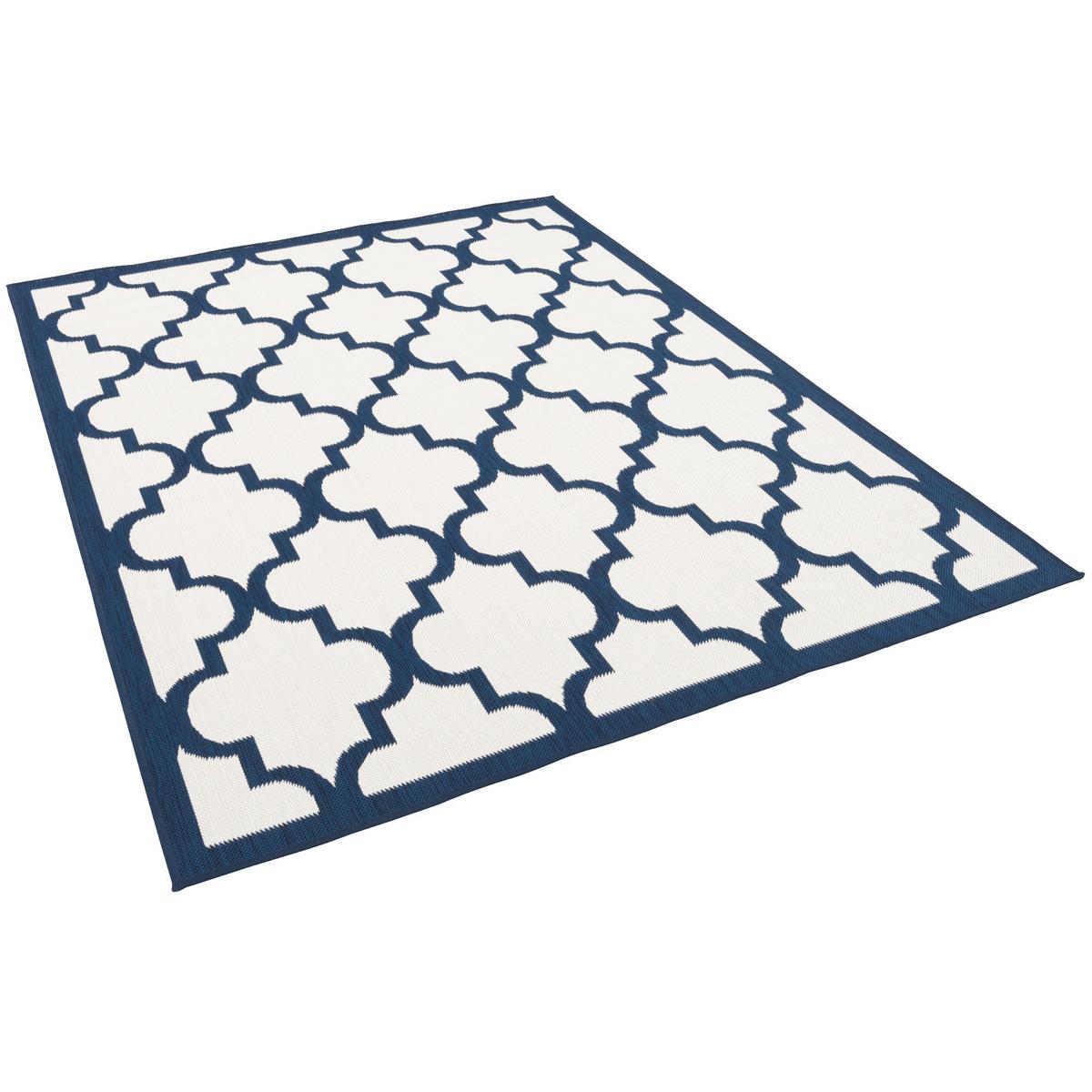 IN- UND OUTDOOR TEPPICH BEIDSEITIG CAPE COD FLIESENOPTIK - Blau, Textil (133/190cm) - Pergamon