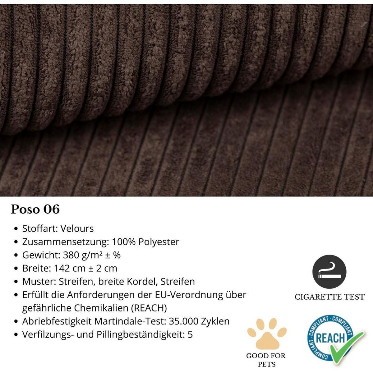 ECKSOFA Parys mit Schlaffunktion und universeller Ottomane, braun - Schwarz/Braun, Kunststoff/Textil (290/185cm) - Beautysofa