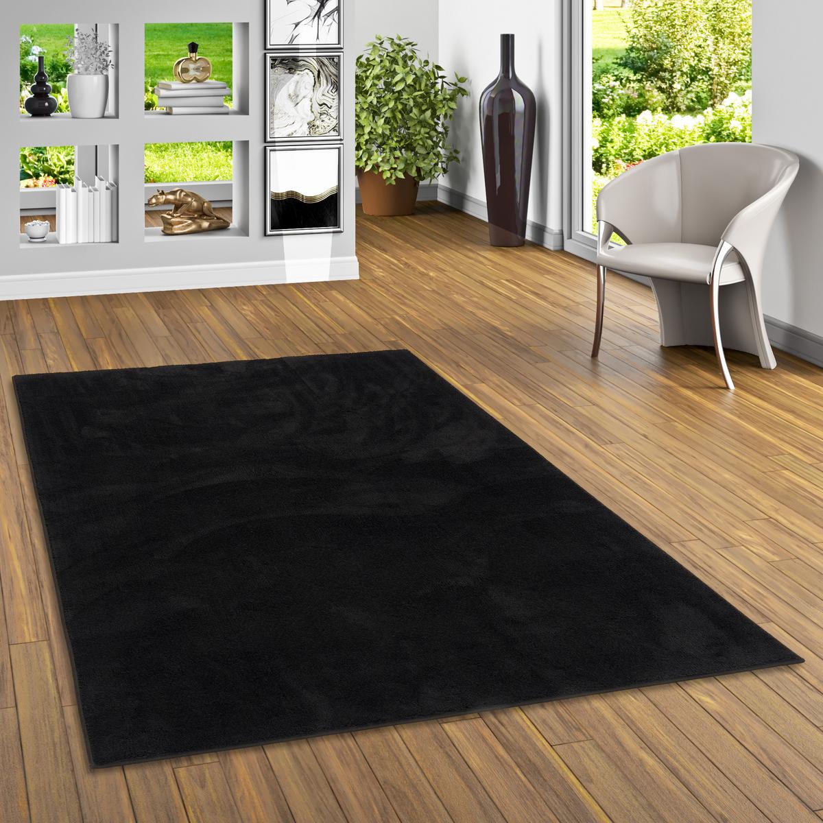 LUXUS SUPER SOFT HOCHFLOR LANGFLOR TEPPICH DELUXE - Schwarz, Textil (200/300cm) - Snapstyle