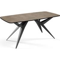 ESSTISCH Trax ausziehbar rechteckig oval, Beton-Optik Dunkelgrau 160-240/90/76 - Dunkelgrau/Schwarz, Holzwerkstoff/Metall (160/90/76cm) - WFL GROUP
