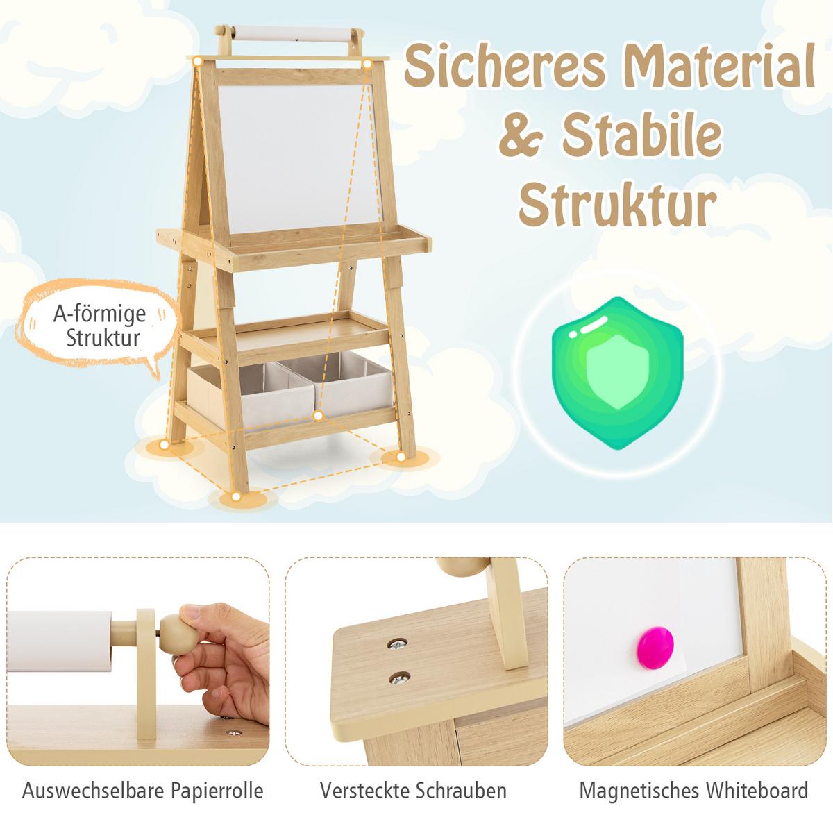 STAFFELEI Natur - Naturfarben, Holz (59/117/50cm) - COSTWAY