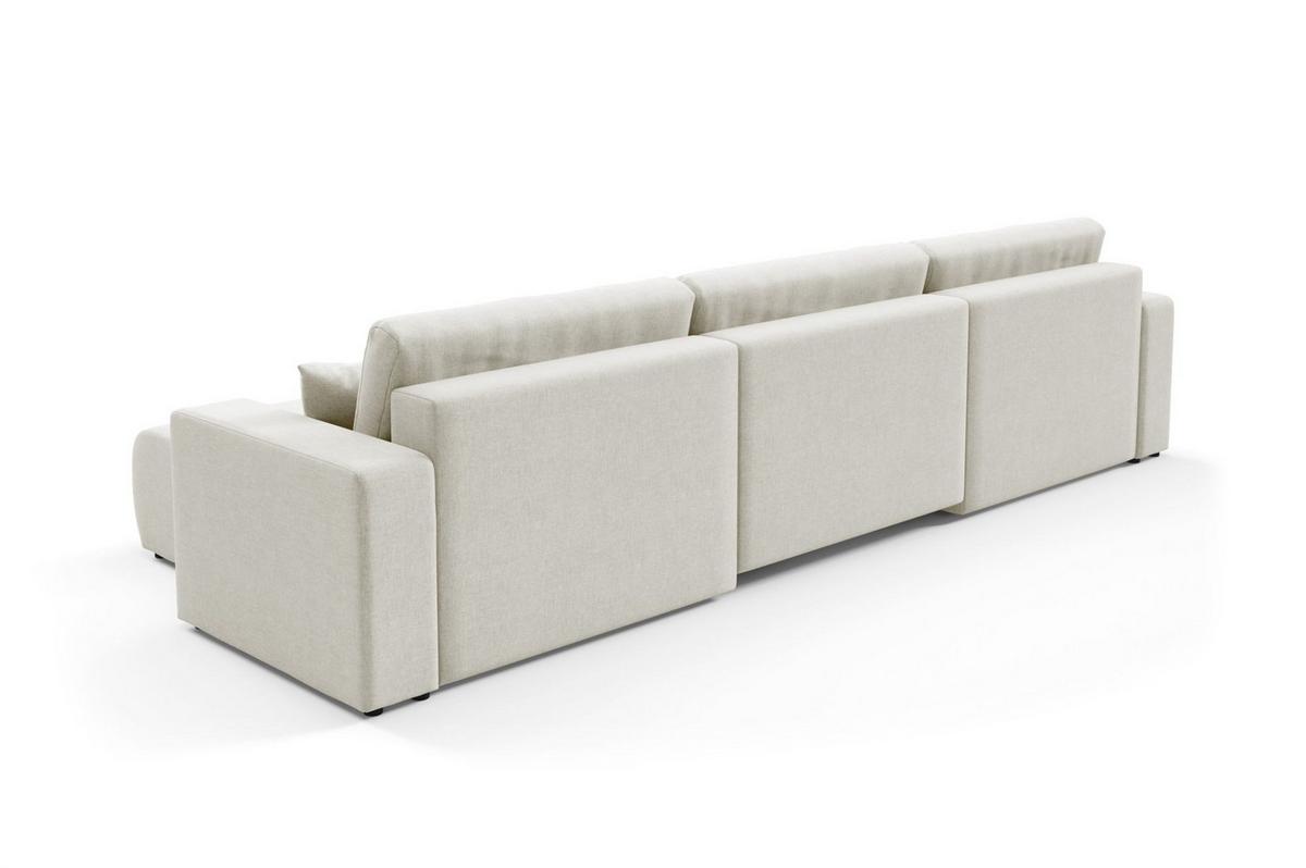 WOHNLANDSCHAFT Augusto - Creme, Holzwerkstoff/Textil (344/82/149cm) - Fun Möbel