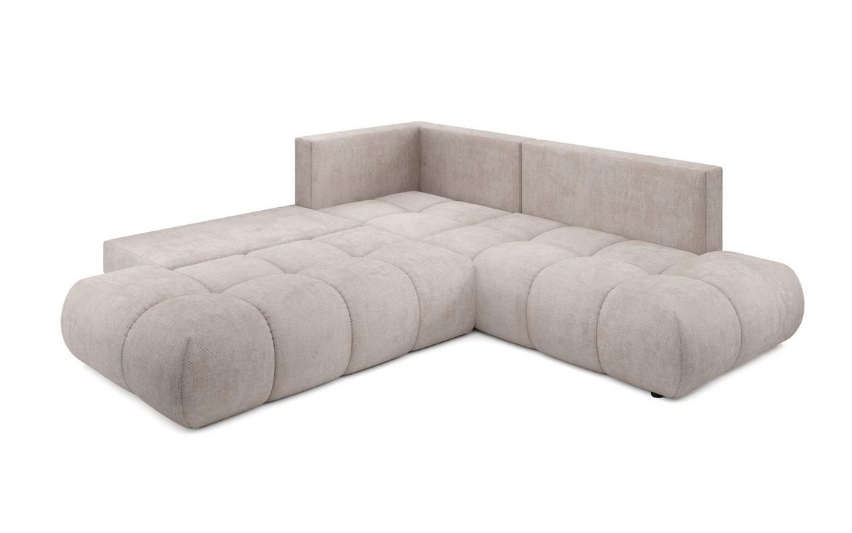 ECKSOFA DUCA II R-S Beige Chenille mit Schlaffunktion - Beige, Holz (266.5/266.5cm) - MASSENO