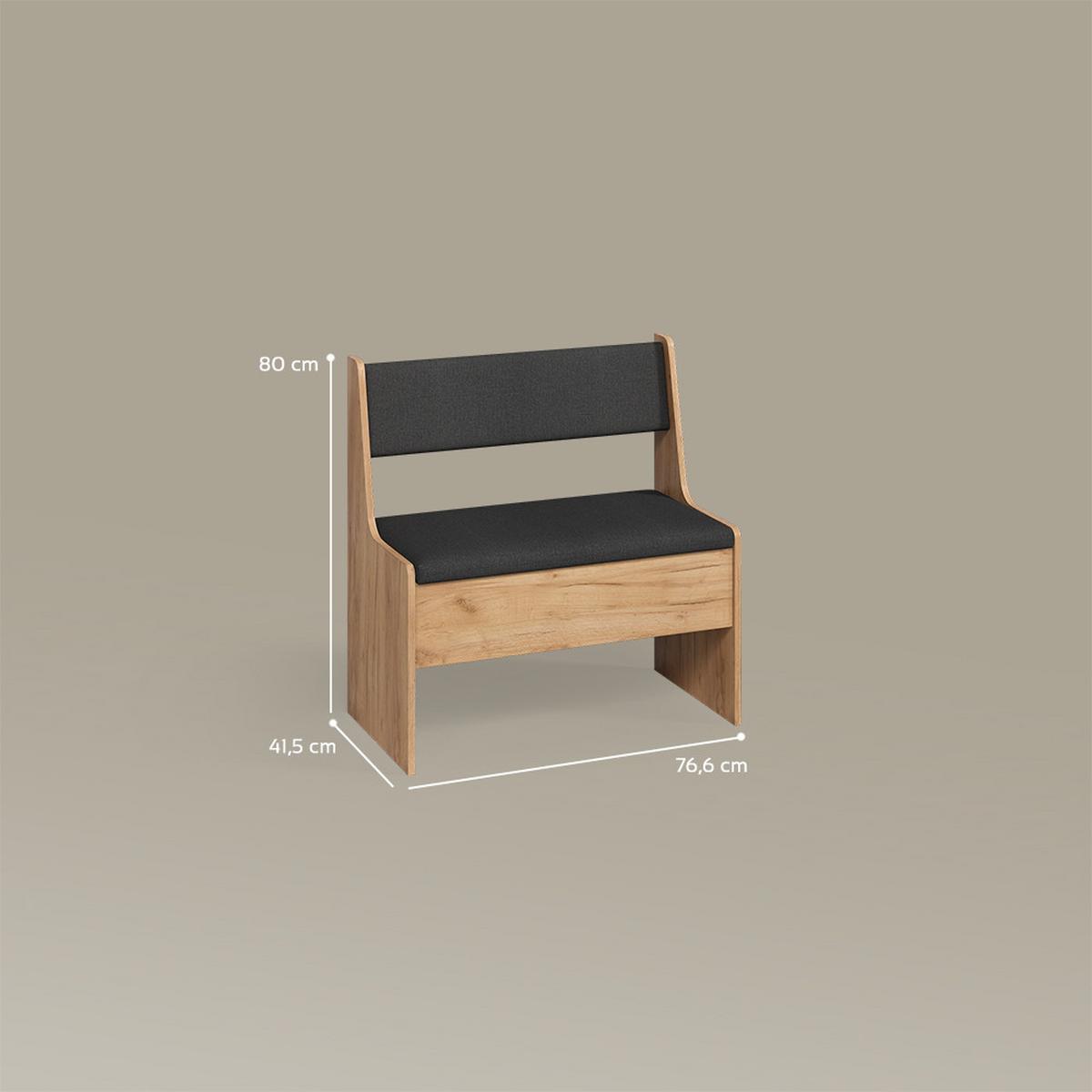 ESSZIMMER-ECKBANK Tiberio Sandeiche 41.5 x 76.6 cm - Sonoma Eiche, Holzwerkstoff (41.5/76.6cm) - Livinity®