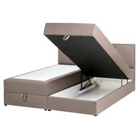 BOXSPRINGBETT mit Stauraum 160/200 cm Stoff Taupe Baronet - Taupe, Textil (160/200cm) - Beliani