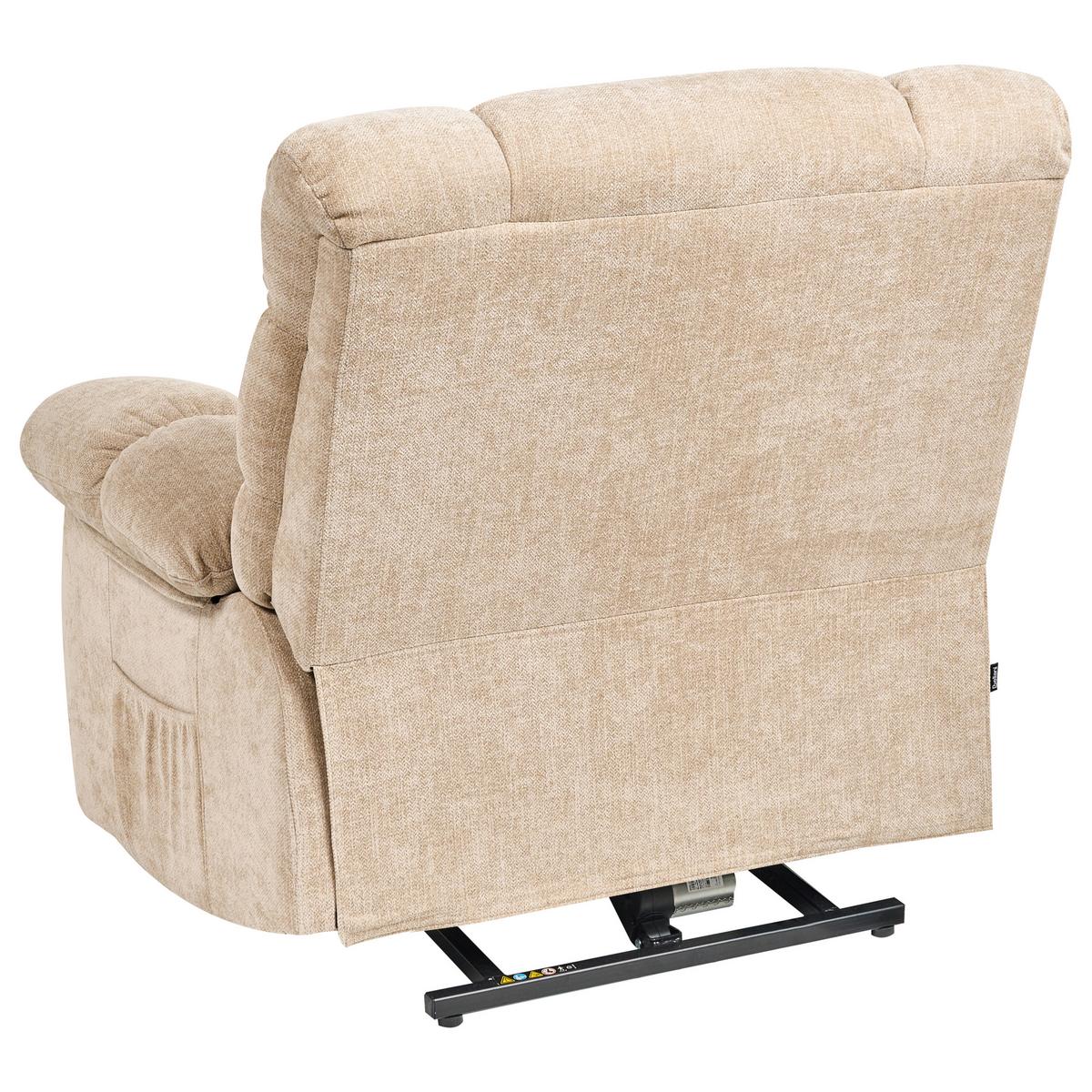 ELEKTRISCHER-FERNSEHSESSEL mit Fußstütze Stoff Beige Ares - Beige, Textil (95/105/94cm) - Beliani