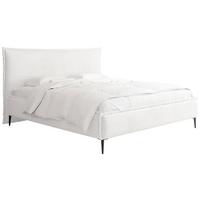 POLSTERBETT Pillow Rise mit Bettkasten, Lattenrost & hohen Metallfüßen in Weiß Bouclé 200x200 cm - Birkefarben/Schwarz, Holz/Textil (200/200cm) - WFL GROUP