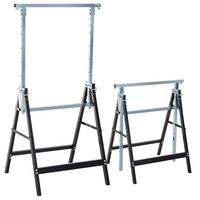 UNTERSTELLBOCK, 2 x Gerüstbock, Schwarz - Schwarz, Metall (68/58/130cm) - HOMCOM