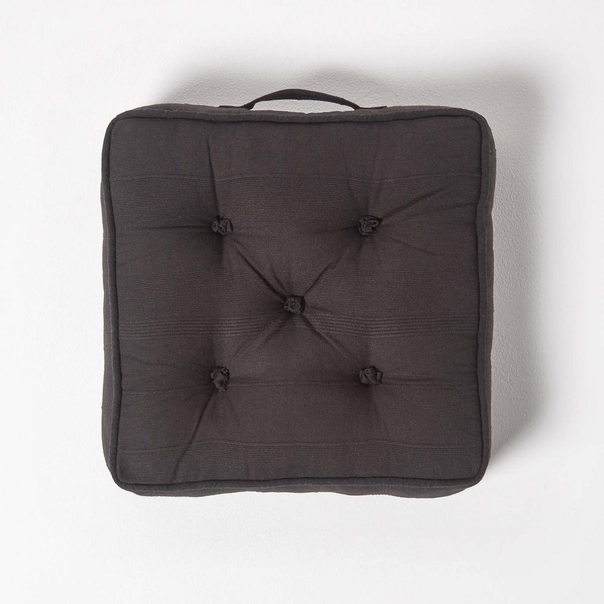 SITZKISSEN Rajput schwarz 40/40/8 cm - Schwarz, Textil (40/40/8cm) - Homescapes