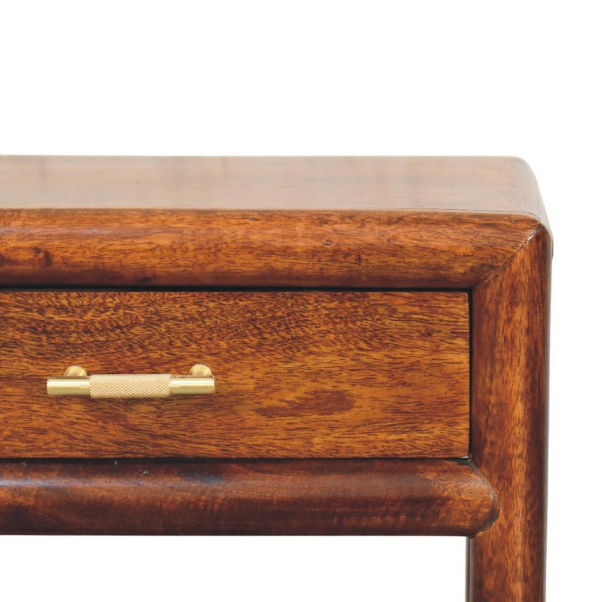 NACHTTISCH mit Kastanien-Finish, 1 Schublade, 1 offene Ablage, dunkelbraun - Dunkelbraun, Holz (45/50/35cm) - Artisan Furniture