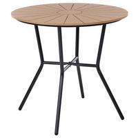 GARTENTISCH 80/80 cm Metall Schwarz Linosa - Schwarz/Braun, Metall (80/80/76cm) - Beliani