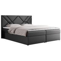 BOXBETT NEOMI 200/200 - Dunkelgrau Kunstleder - H4 - Visco - Dunkelgrau, Holz/Textil (200/200cm)