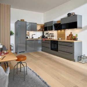 Hochwertige Nolte Ausstellungsküche „LUX“ in Grau – inkl. Siemens & Gorenje Geräten - Nolte Küchen