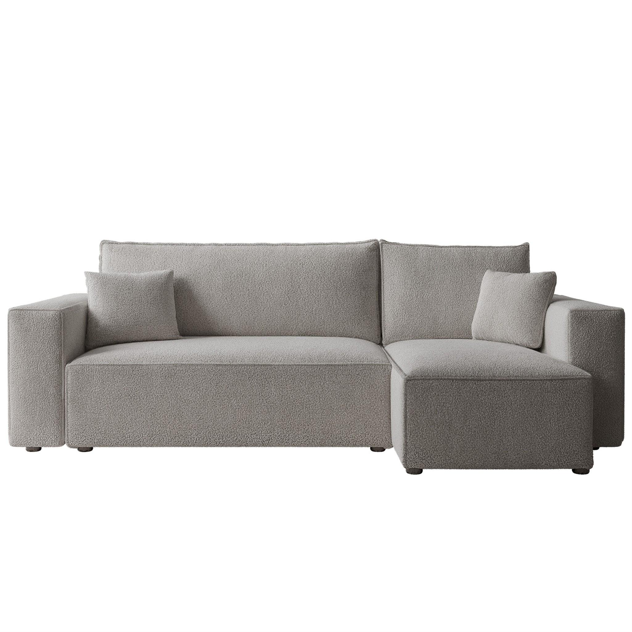 ECKSOFA Adara Mit Schlaffunktion - Grau, Holzwerkstoff/Textil (145/244cm) - Fun Möbel