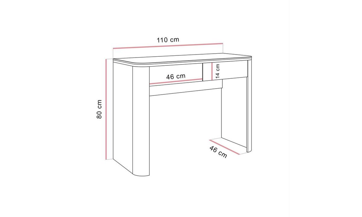 KONSOLE AVELINE 110/46/80 cm Kaschmir - Kaschmir, Holzwerkstoff (110/80/46cm) - Lookway