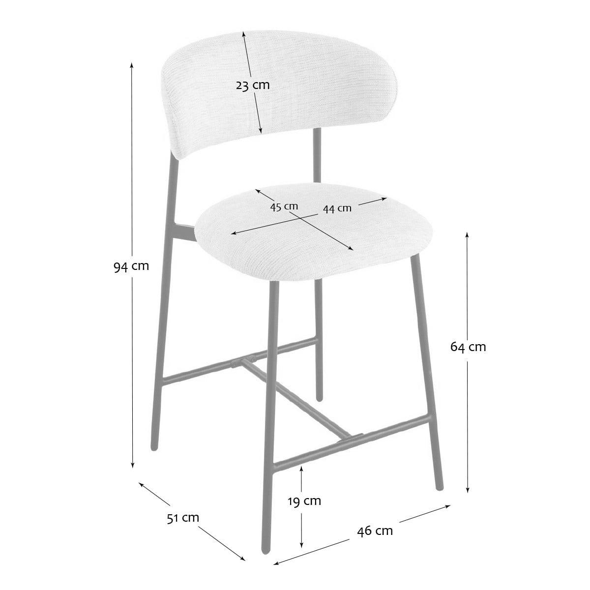 2ER-SET Hocker aus meliertem Stoff mit Metallbeinen Draco 52/53/94 cm - Beige, Holzwerkstoff (53/94/55cm) - Calicosy