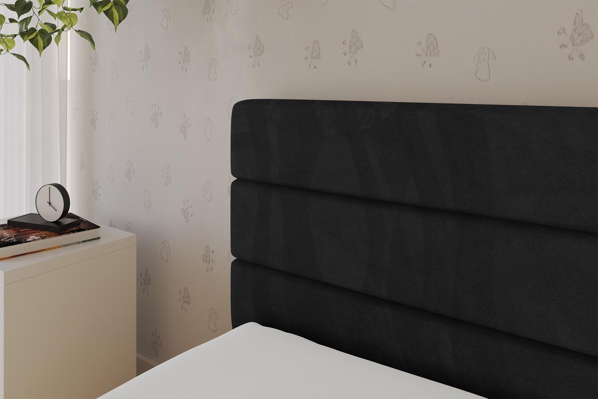 EINZELLBETT Jugendbett mit Bettkasten, Rechts - BEMY 100x200 Schwarz - Anthrazit, Holzwerkstoff/Textil (100/200cm) - ALTDECOR