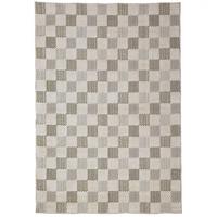 BAUMWOLLTEPPICH waschbar AFTON, Schachbrettmuster, Natur-Grün, 194 x 290 cm - Beige/Grün, Textil (194/290cm) - KADIMA DESIGN