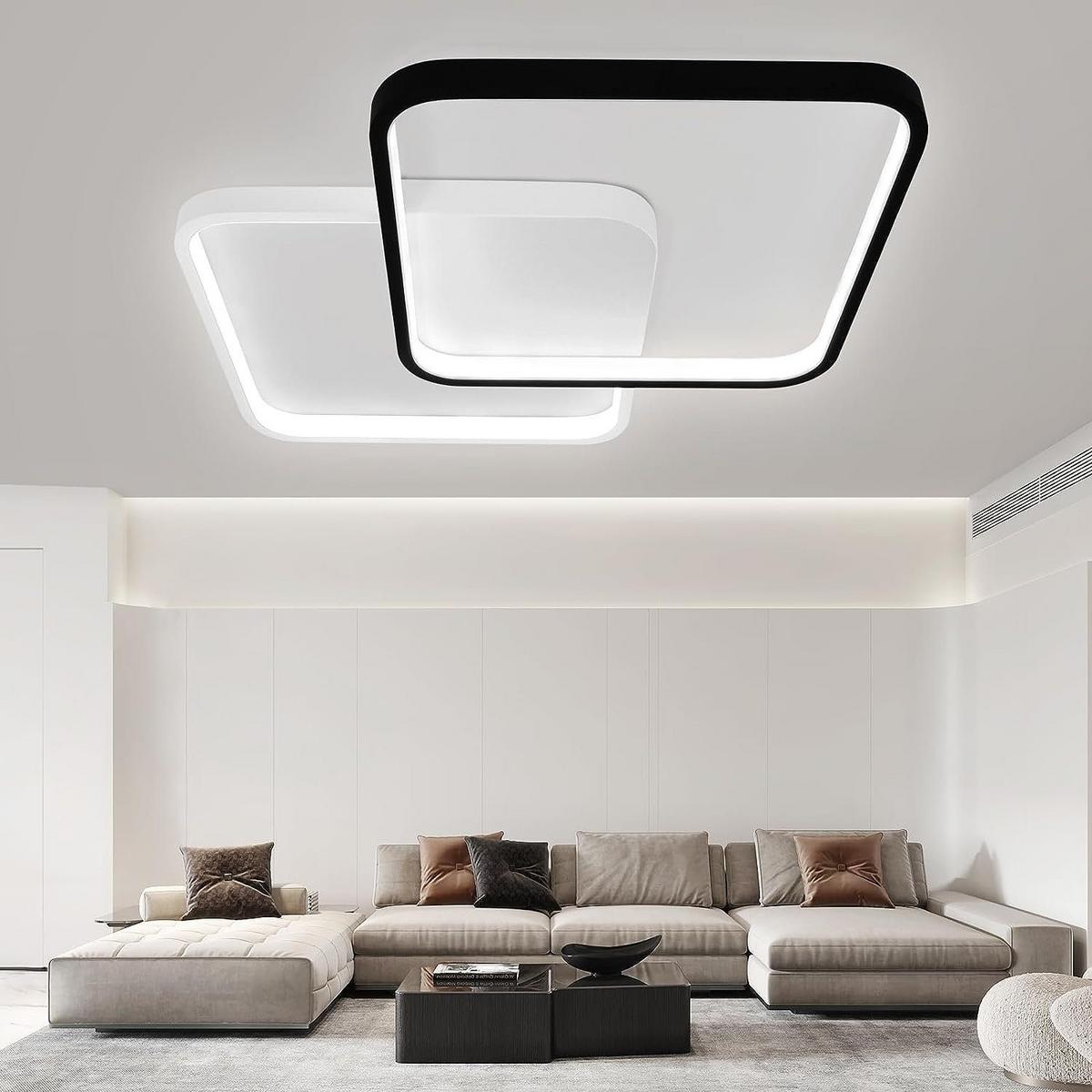 LED-DECKENLEUCHTE Nils 43/43/4.5 cm - Schwarz, Metall (30/4.5/30cm) - ZMH