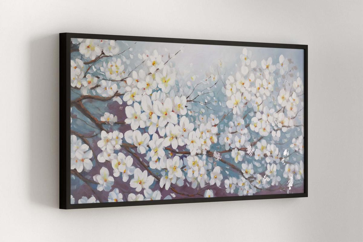 ÖLGEMÄLDE 140/70 cm - Blau/Weiß, Holz/Textil (140/70cm) - KUNSTLOFT