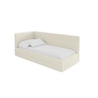 EINZELLBETT Jugendbett mit Bettkasten, Rechts - BEMY 100x200 Beige - Perlmutt, Holzwerkstoff/Textil (100/200cm) - ALTDECOR