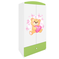 KINDERKLEIDERSCHRANK Teddybär I - Grün, Holzwerkstoff (90/175/52cm) - RAUMHIRSCH FURNITURE