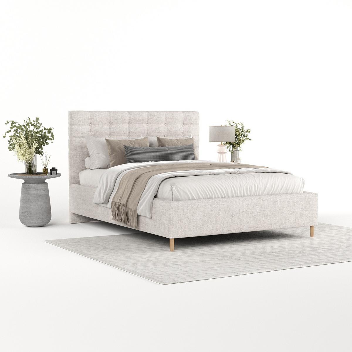 POLSTERBETT Soma 140/200 cm Hellbeige im Neve Stoff - Sandfarben/Naturfarben, Holz/Holzwerkstoff (140/200cm) - AltaBeds