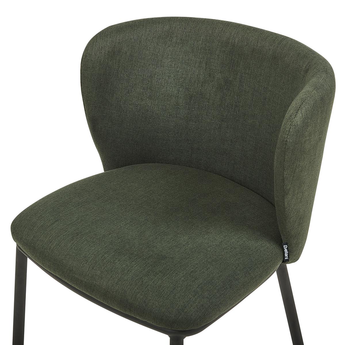 ESSZIMMERSTUHL 2er-Set Polsterbezug Grün Mina - Grün, Textil/Metall (45/75/52cm) - Beliani