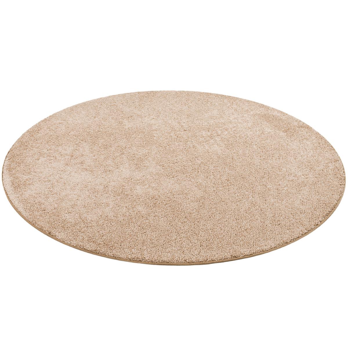 HOCHFLOR VELOURS TEPPICH MONA RUND - Naturfarben, Textil (160/160cm) - Snapstyle