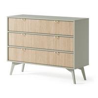 KOMMODE FORESTA 106/80/38 cm mit 3 Schubladen Hellgrün - Hellgrün/Kieferfarben, Holzwerkstoff (106/80/38cm) - MASSENO