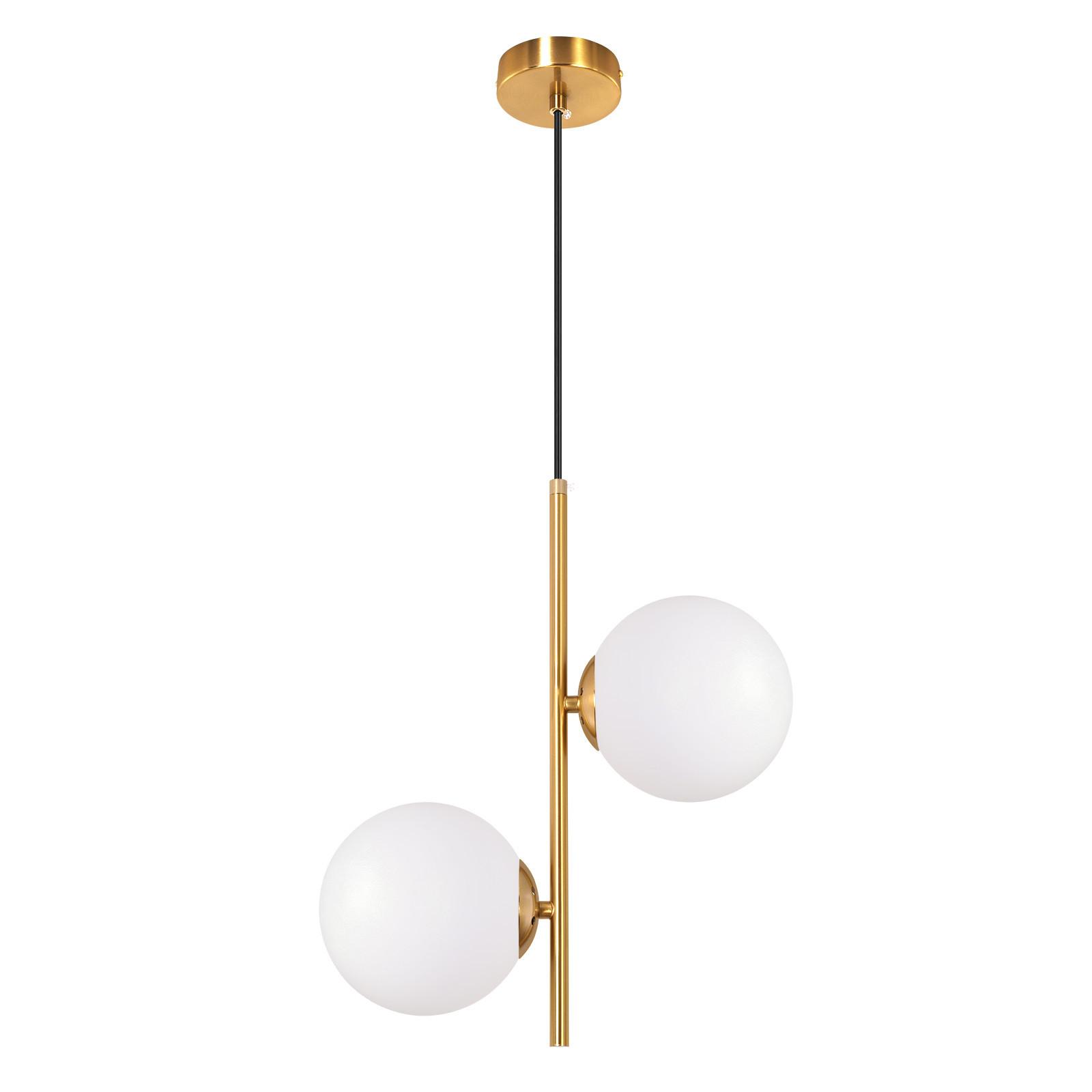 PENDELLEUCHTE Evvin 34.5/15/150 cm - Goldfarben/Weiß, Glas/Metall (34.5/15/150cm) - ZMH