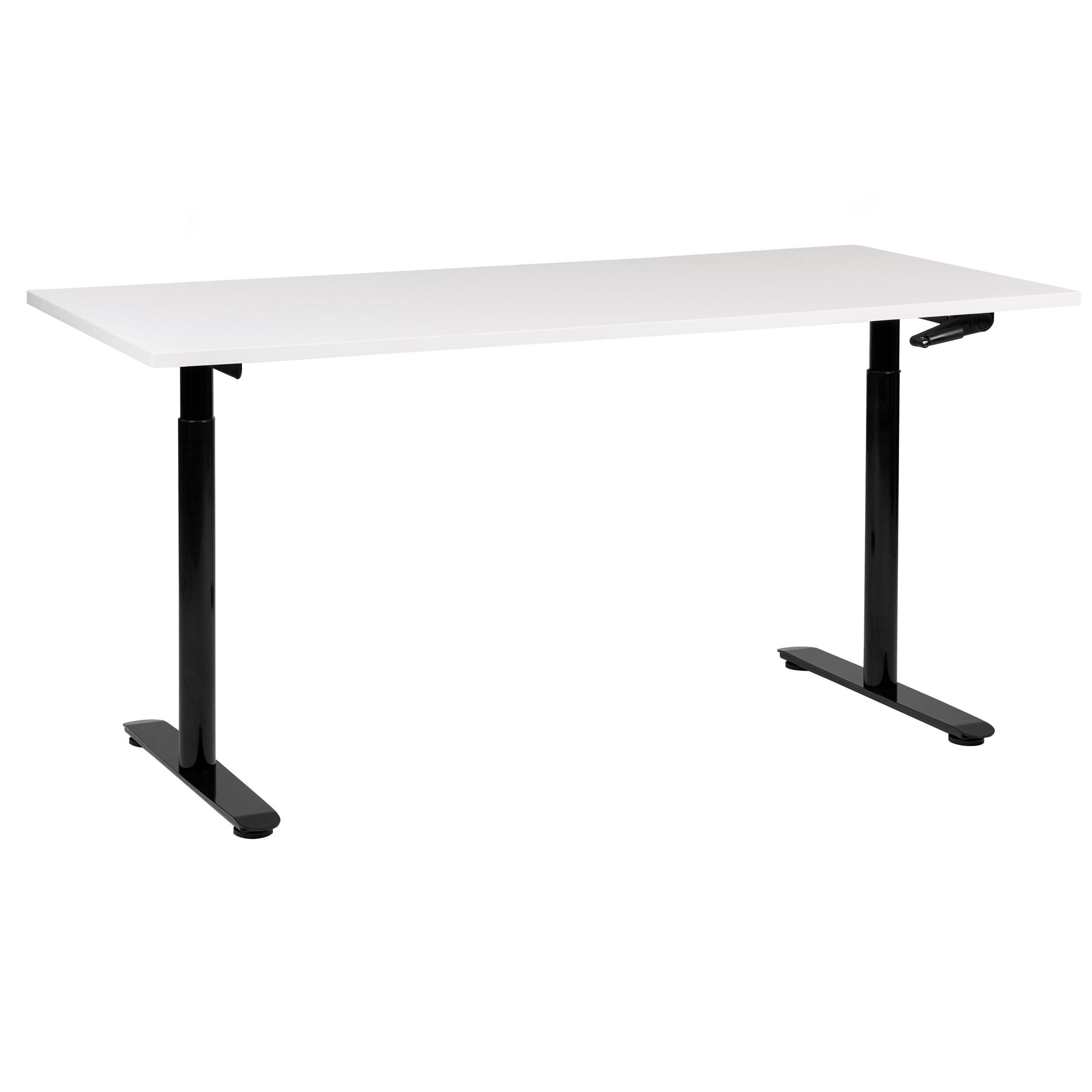 SCHREIBTISCH weißschwarz 160/72 cm manuell höhenverstellbar Destin IV - Schwarz/Weiß, Holz (120/72/74cm) - Beliani