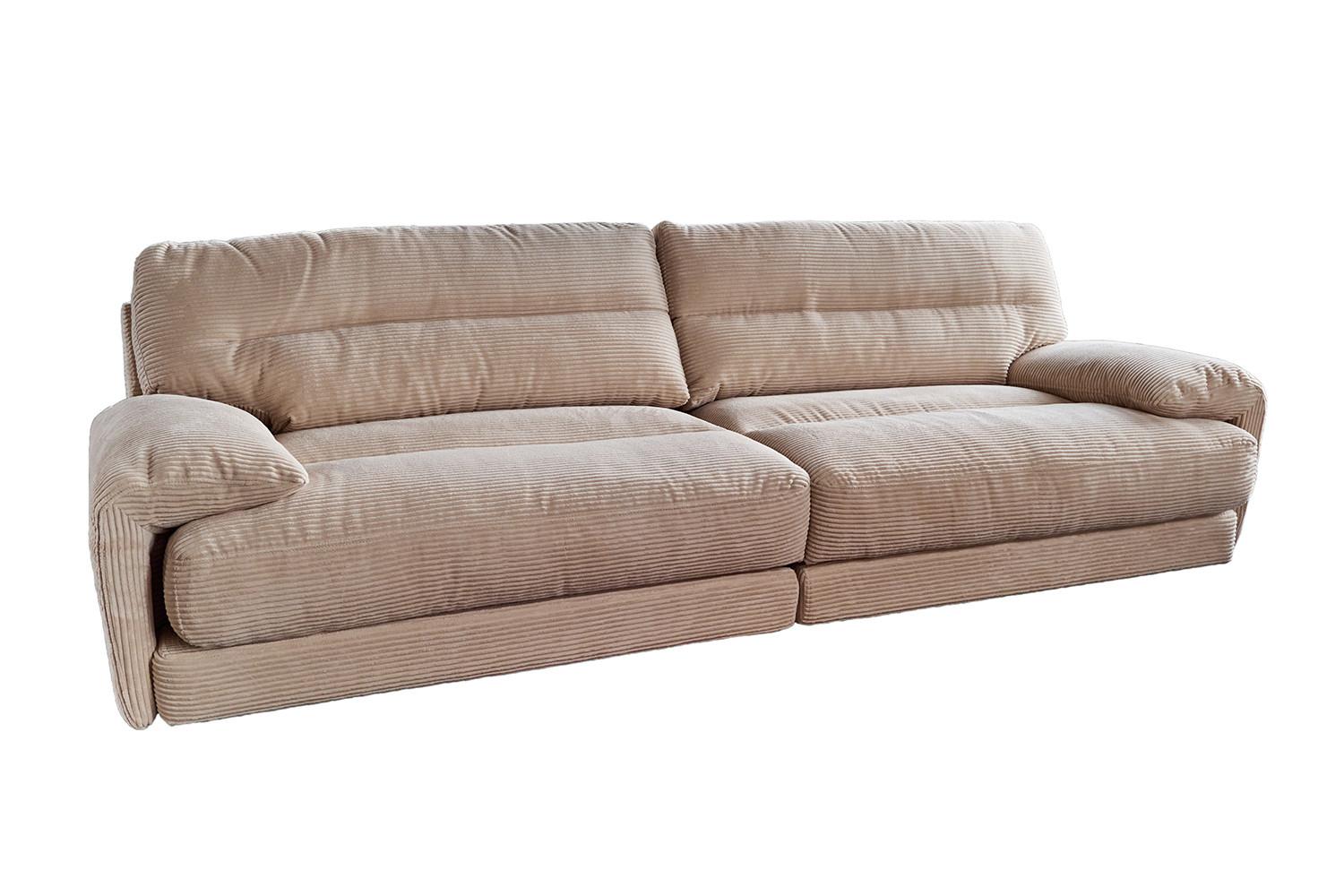SOFA CINE Braun Cord - Schwarz/Braun, Kunststoff/Textil (284/84/106cm) - KAWOLA