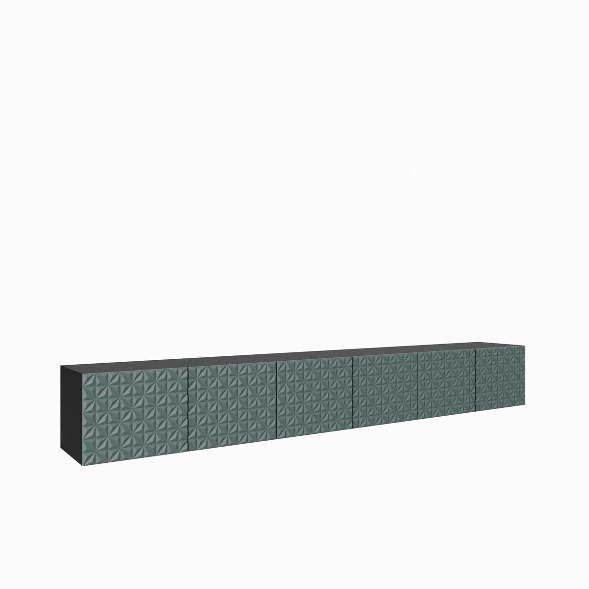 LOWBOARD ROVA 300/41/40 cm, Hängender TV-Schrank Schwarz / Grün - Schwarz/Grün, Holzwerkstoff (300/41/40cm) - MASSENO