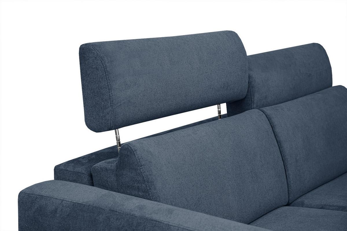 SOFA MEZO 3-Sitzer mit Schlaffunktion, dunkelblau - Schwarz/Dunkelblau, Holz/Textil (232/90/107cm) - Wozimo