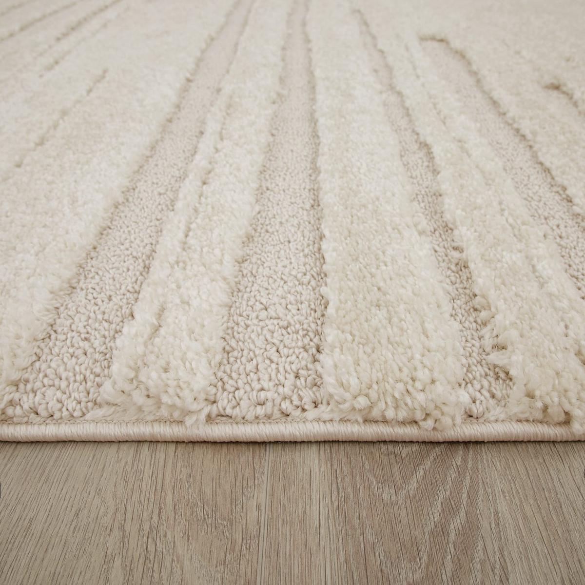 HOCHFLORTEPPICH, mit Struktur, Creme, 120 x 160 cm - Beige, Textil (120/160cm) - KADIMA DESIGN