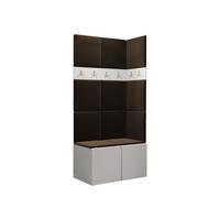 GARDEROBEN-SET Orion I - Weiß/Braun, Holzwerkstoff/Kunststoff (84/186/46cm) - MIRJAN24