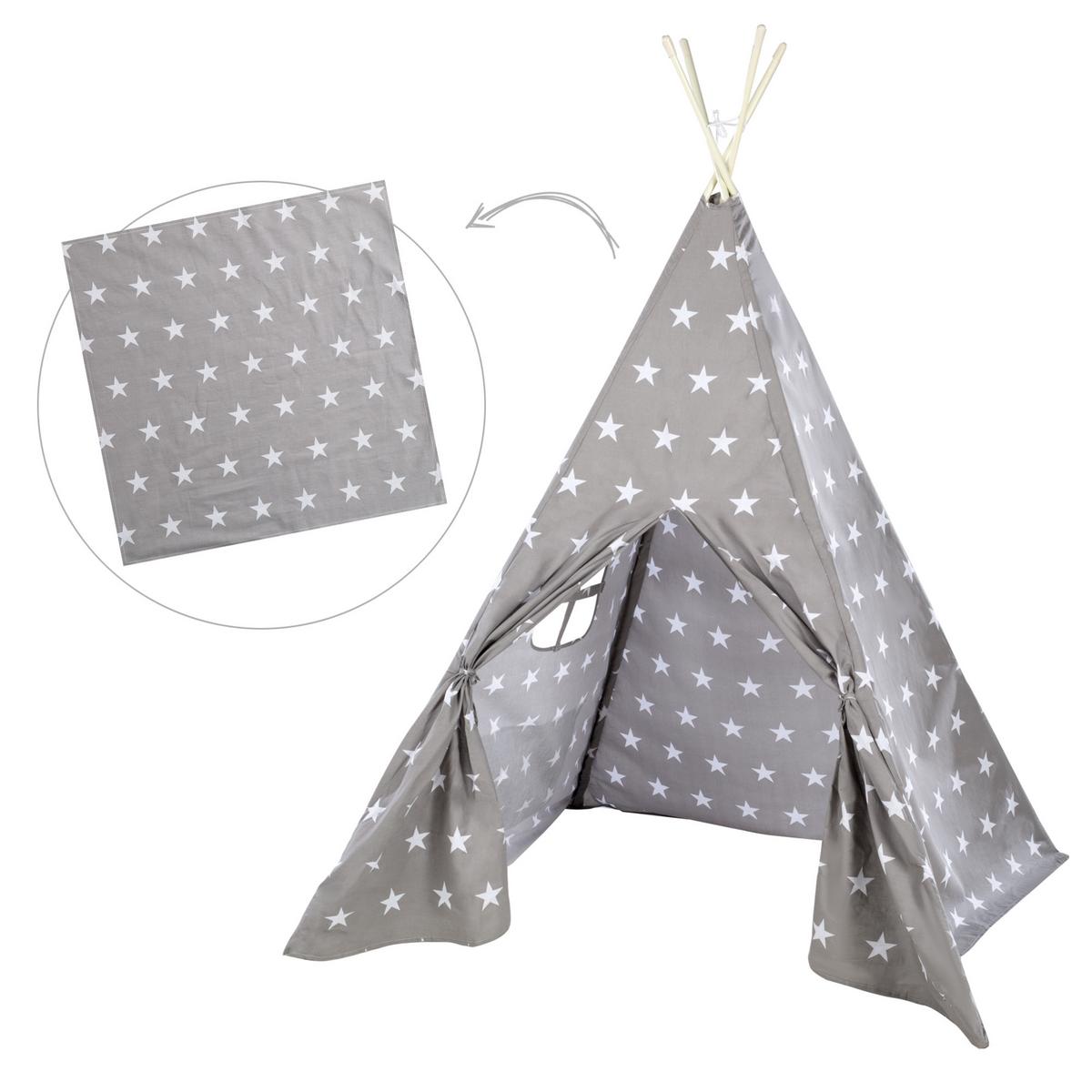 SPIELZELT 'Sterne' - Grau, Textil (115/156/115cm) - Roba