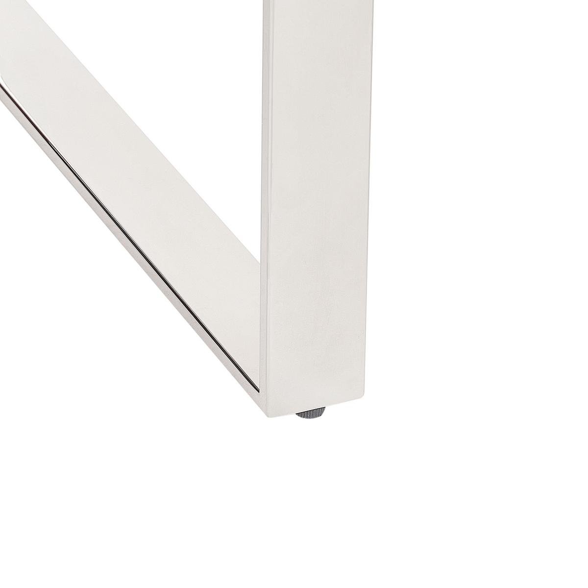 COUCHTISCH mit Glasplatte Silber Tilon - Transparent/Silberfarben, Glas (50/100/40cm) - Beliani