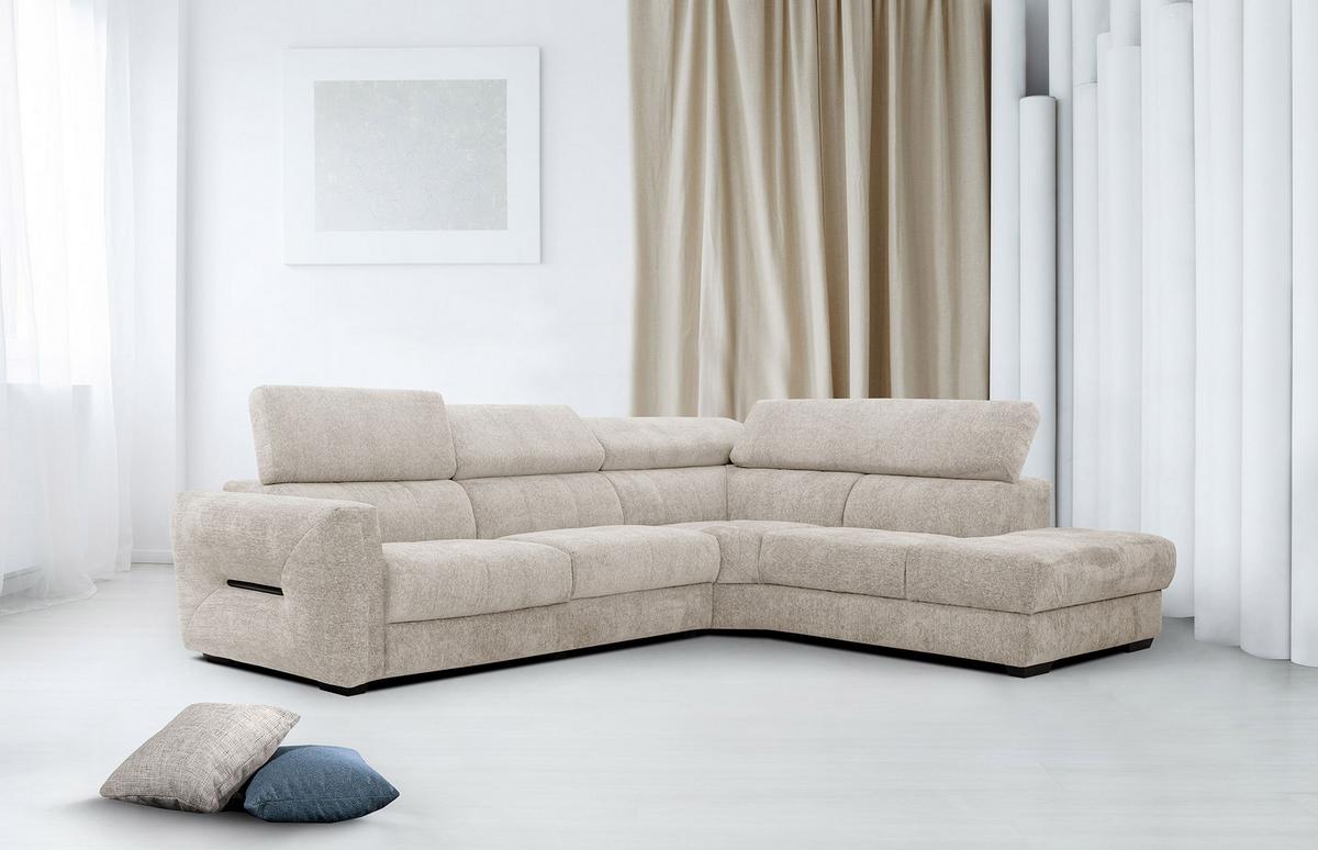 ECKSOFA CALVERA 5-Sitzer, ecru - Ecru, Holzwerkstoff/Textil (298/239cm) - Wozimo