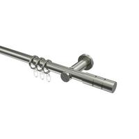 GARDINENSTANGE Platon Elanto 120 cm, 1-läufig, 20 mm Ø Edelstahl-Optik - Edelstahlfarben, Metall (120cm) - INTERDECO