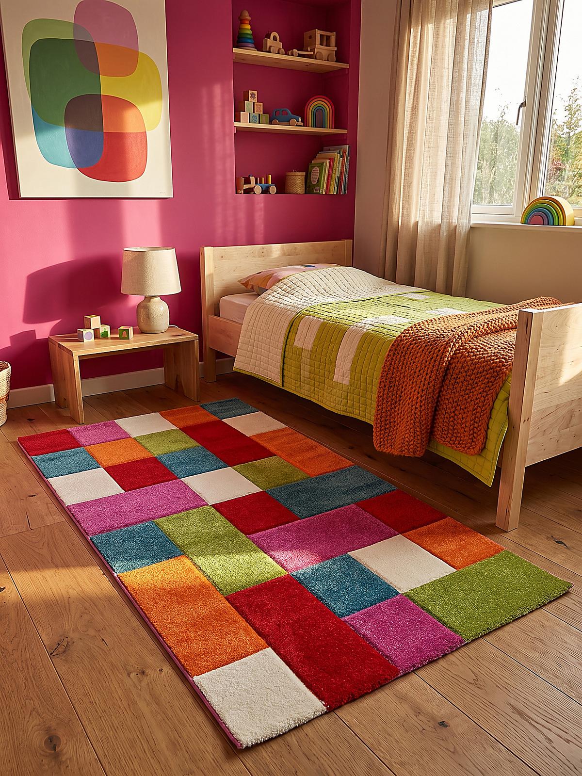 KINDERTEPPICH Kurzflor Patchwork CASOLA Polypropylen Mehrfarbig 80 x 150 cm - Multicolor, Textil (80/150cm) - KADIMA DESIGN