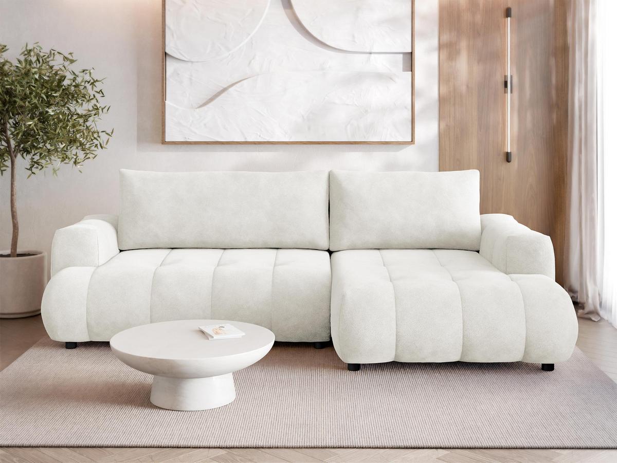 ECKSOFA Haiti, Seite: Rechts 2R+LC - Creme/Schwarz, Holz/Textil (276/156cm) - MIRJAN24