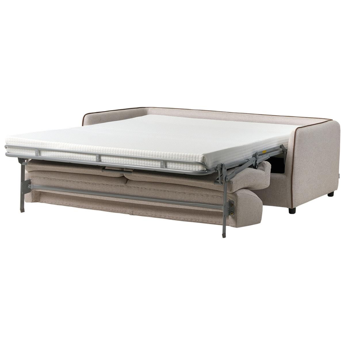 SCHLAFSOFA 2-Sitzer Stoff Hellbeige Ishoj - Beige, Textil (176/80/96cm) - Beliani