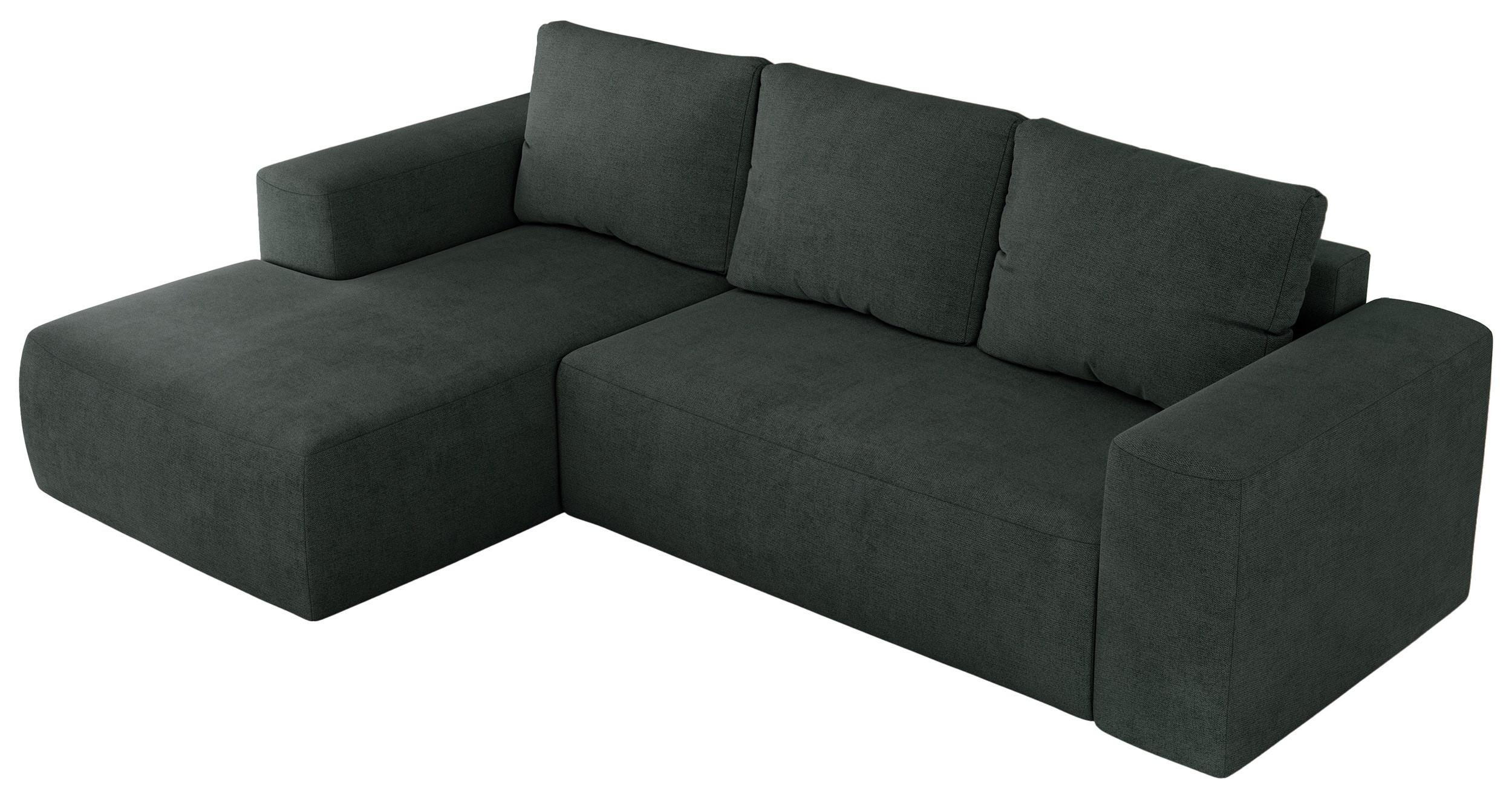 ECKSOFA TRENTINO L Dunkelgrau Stukture - Links - Dunkelgrau/Schwarz, Kunststoff/Textil (266/164cm) - MKS