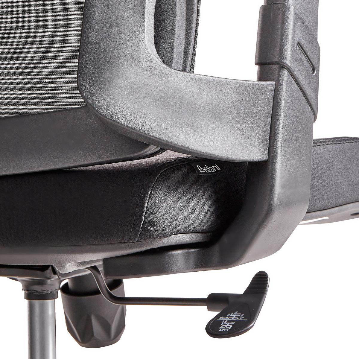 BÜROSTUHL Schwarz Bard - Schwarz, Textil (50/113/66cm) - Beliani
