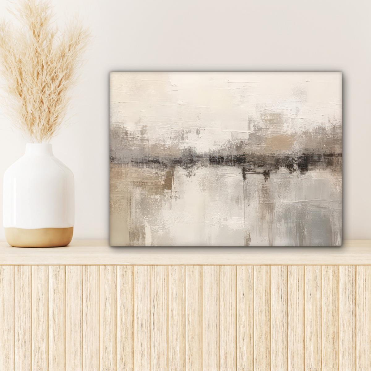 LEINWANDBILD Moderne Kunst - Abstrakt - Beige Wandbild 40x30 cm - Beige, Textil (40/30cm) - MuchoWow
