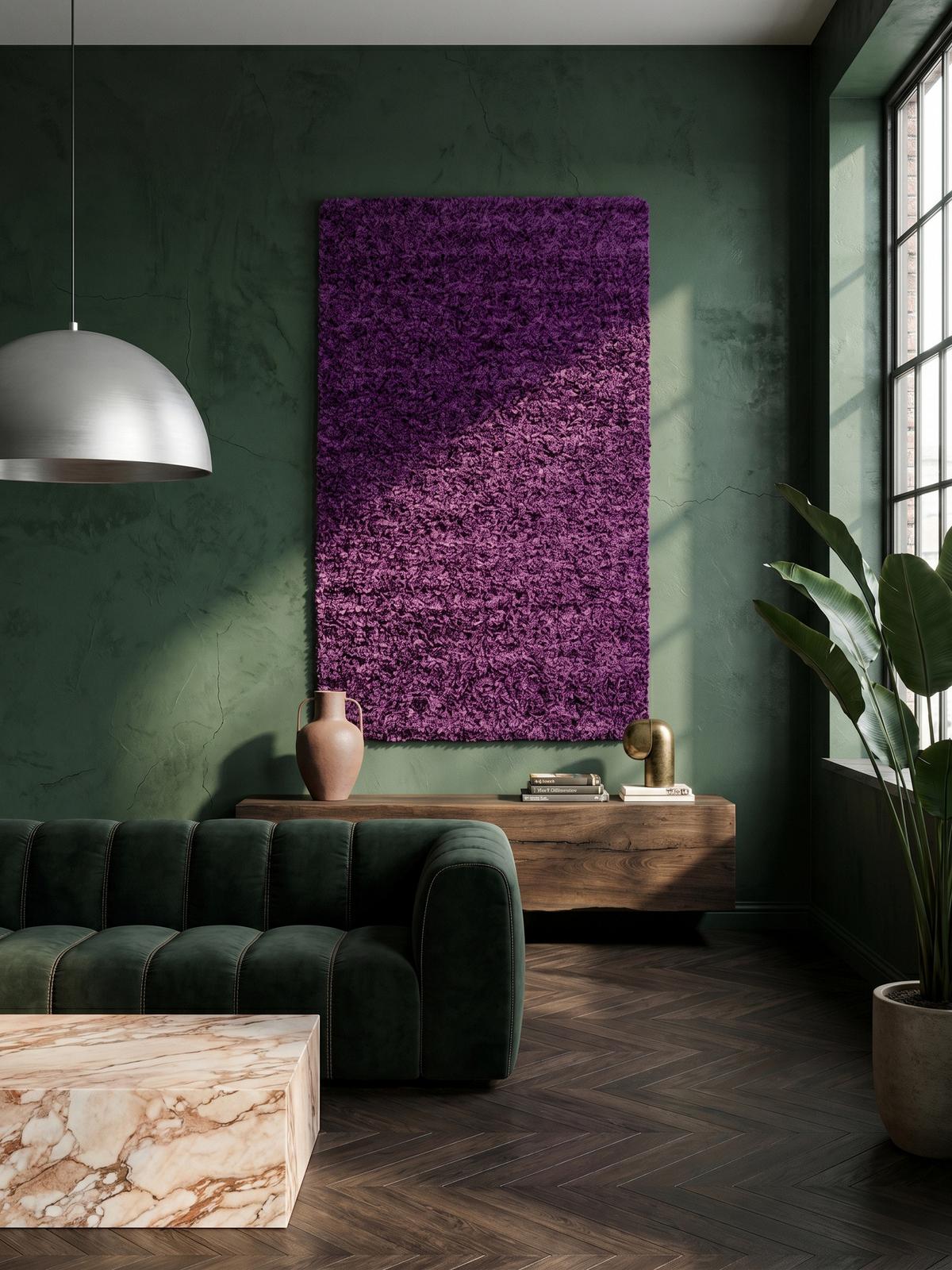 HOCHFLORTEPPICH RHEIN, einfarbig, aus Polypropylen, Violett, 80 x 250 cm - Lila, Textil (250/80cm) - KADIMA DESIGN