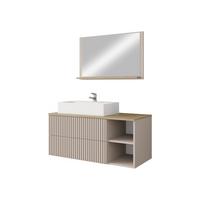 BADMÖBEL-SET Kertos Rillen I - Sandfarben, Holzwerkstoff (100/57/45cm) - MIRJAN24