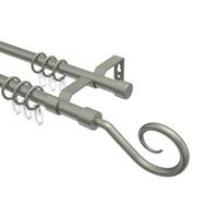 GARDINENSTANGE Olymp Allegra 100 cm, 2-läufig, 16 mm Ø Chrom matt - Chromfarben/Nickelfarben, Metall (100cm) - INTERDECO